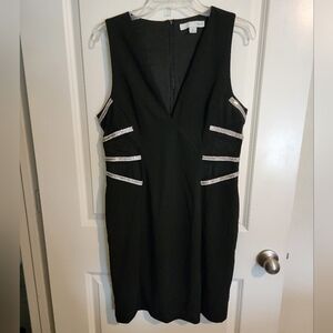 Renn V Neck Jewelled Mesh Black Dress Sz. XL